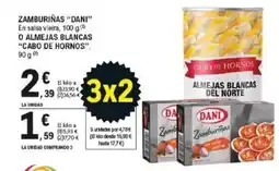 E.Leclerc Zamburiñas "dani" en salsa vieira, o almejas blancas "cabo de hornos" oferta
