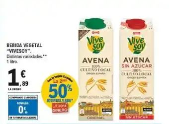E.Leclerc "VIVESOY" Bebida vegetal oferta