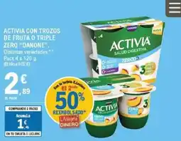 E.Leclerc "DANONE" Activia con trozos de fruta o triple zero oferta