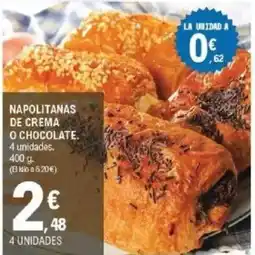 E.Leclerc Napolitanas de crema o chocolate oferta