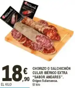 E.Leclerc "SABOR ANDARES" Chorizo o salchichón cular ibérico extra oferta