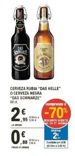 E.Leclerc DAS SCHWARZE Cerveza rubia "das helle" o cerveza negra oferta