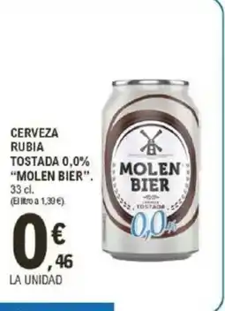 E.Leclerc "MOLEN BIER" Cerveza rubia tostada 0,0% oferta