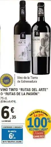 E.Leclerc Vino tinto "rutas del arte" o "rutas de la pasión" oferta