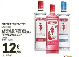 E.Leclerc "BEEFEATER" Ginebra o bebida espirituosa sin alcohol tipo ginebra oferta