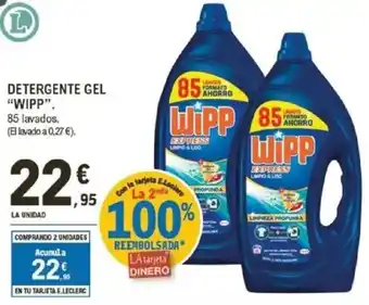 E.Leclerc WIPP Detergente gel oferta