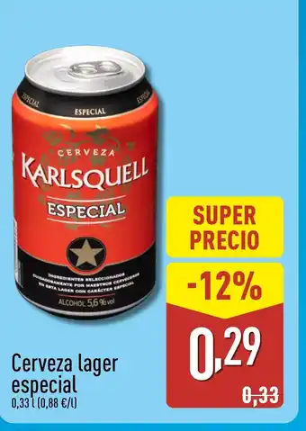 ALDI Cerveza lager especial oferta