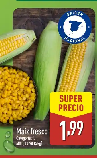ALDI Maíz fresco oferta