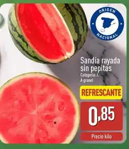 ALDI Sandía rayada sin pepitas oferta