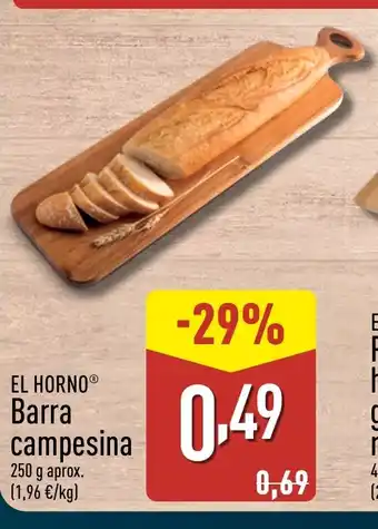ALDI EL HORNO Barra campesina oferta