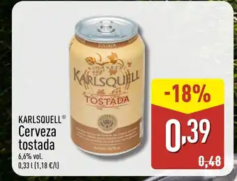 ALDI KARLSQUELL Cerveza tostada oferta