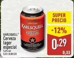 ALDI KARLSQUELL Cerveza lager especial oferta
