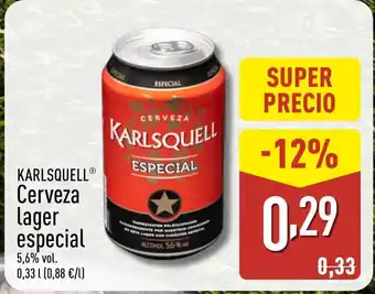 ALDI KARLSQUELL Cerveza lager especial oferta