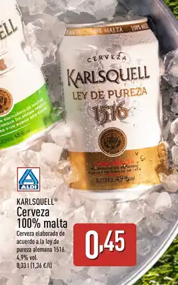 ALDI KARLSQUELL Cerveza 100% malta oferta