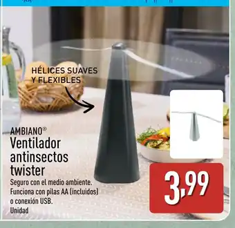 ALDI AMBIANO Ventilador antinsectos twister oferta
