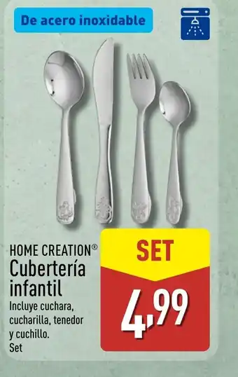 ALDI HOME CREATION Cubertería infantil oferta