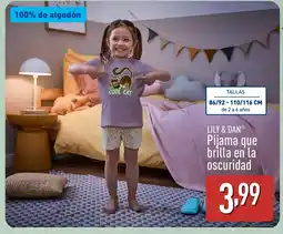 ALDI LILY & DAN Pijama que brilla en la oscuridad oferta