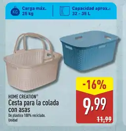 ALDI HOME CREATION Cesta para la colada con asas oferta