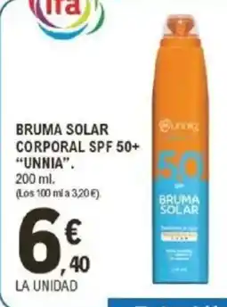 E.Leclerc IFA UNNIA Bruma solar corporal spf 50+ oferta