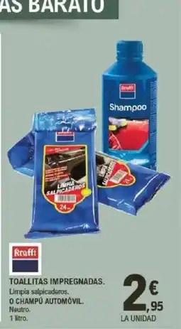 E.Leclerc Toallitas impregnadas. limpia salpicaderos o champú automóvil oferta