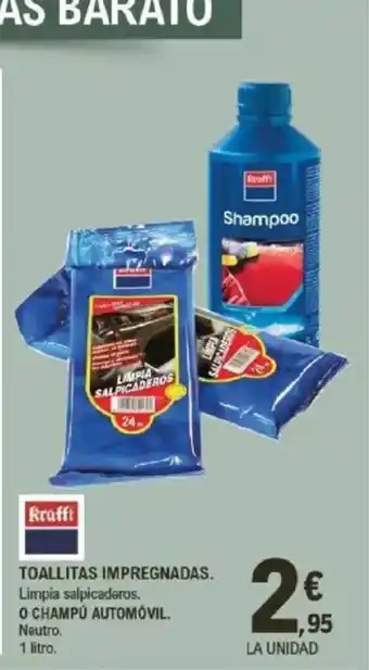 E.Leclerc Toallitas impregnadas. limpia salpicaderos o champú automóvil oferta