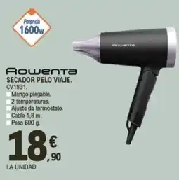E.Leclerc ROWENTA Secador pelo viaje. cv1831. oferta