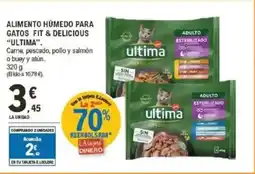 E.Leclerc ULTIMA Alimento húmedo para gatos fit & delicious oferta