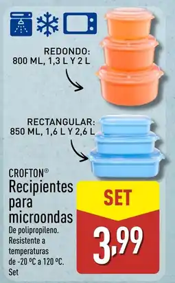 ALDI CROFTON Recipientes para microondas oferta