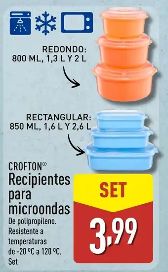 ALDI CROFTON Recipientes para microondas oferta