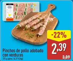 ALDI Pinchos de pollo adobado con verduras oferta