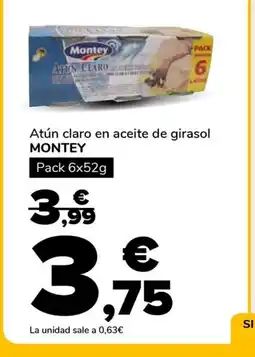Supeco MONTEY Atún claro en aceite de girasol oferta