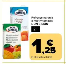 Supeco DON SIMON Refresco naranja o multivitaminas oferta