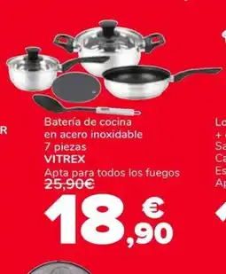 Supeco Batería de cocina en acero inoxidable 7 piezas oferta