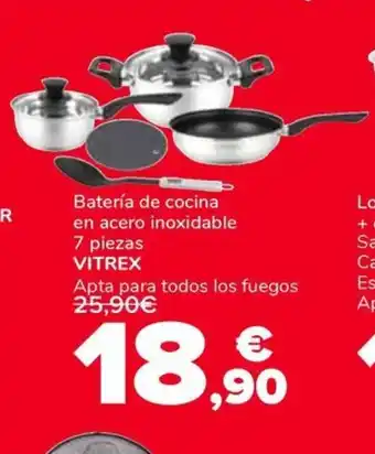 Supeco Batería de cocina en acero inoxidable 7 piezas oferta
