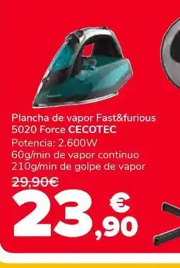 Supeco Plancha de vapor fast&furious 5020 force oferta