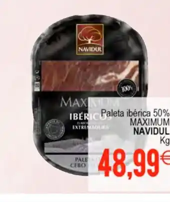 Plenus Supermercados NAVIDUL Paleta ibérica 50% oferta