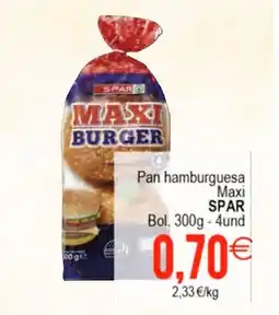 Plenus Supermercados SPAR Pan hamburguesa Maxi oferta