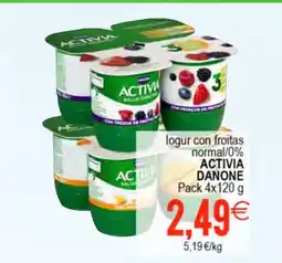 Plenus Supermercados ACTIVIA DANONE Iogur con froitas normal 0% oferta