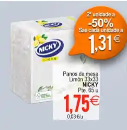 Plenus Supermercados NICKY Panos de mesa Limón oferta