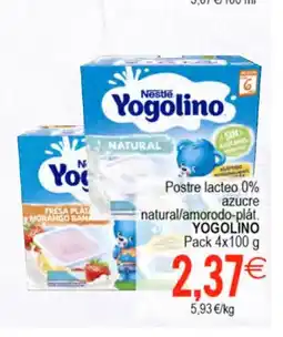 Plenus Supermercados YOGOLINO Postre lacteo 0% azucre natural/amorodo-plát oferta