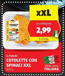 Lidl IL PODERE Cotolette con spinaci xxl oferta
