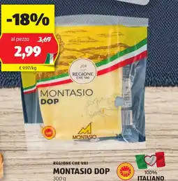 Lidl REGIONE CHE VAI Montasio dop oferta