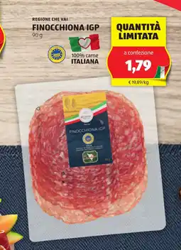 Lidl REGIONE CHE VAI Finocchiona igp oferta