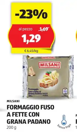 Lidl MILSANI Formaggio fuso a fette con grana padano oferta