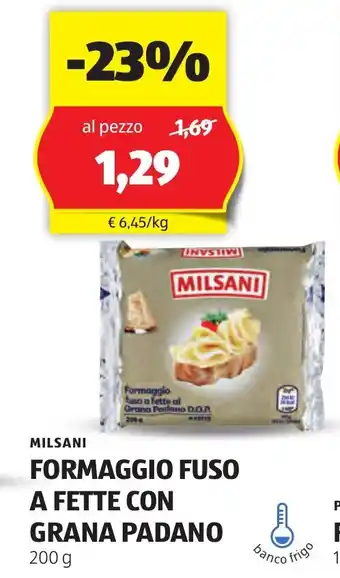 Lidl MILSANI Formaggio fuso a fette con grana padano oferta