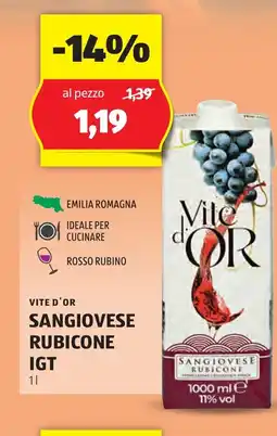 Lidl VITE D'OR Sangiovese rubicone igt oferta