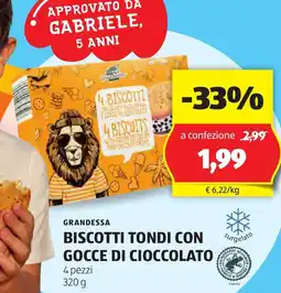 Lidl GRANDESSA Biscotti tondi con gocce di cioccolato oferta