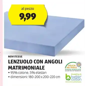Lidl NOVITESSE Lenzuolo con angoli matrimoniale oferta