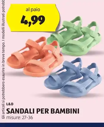 Lidl L&D Sandali per bambini oferta