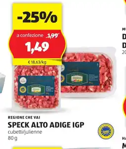 Lidl REGIONE CHE VAI Speck alto adige igp oferta